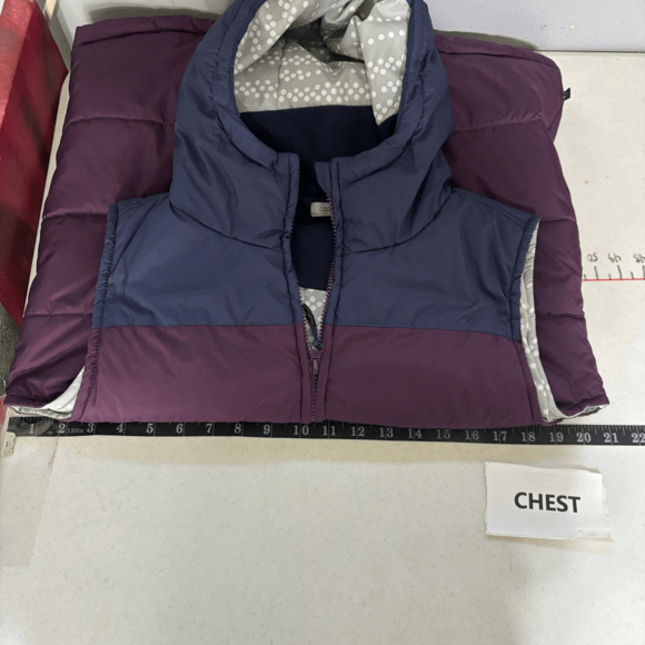 Ocean + Coast Women's Hooded Vest Size M Colorblock Puffer Vest Lightweight - Picture 5 of 10